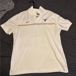 Nike Men's White and Orange Polo Shirt
